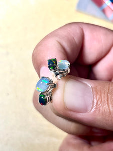 Handmade S925 Opal Stud Earrings