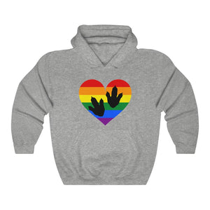 Pride Colors & Dinosaur Tracks Unisex Hooded Sweatshirt - Fossil Daddy