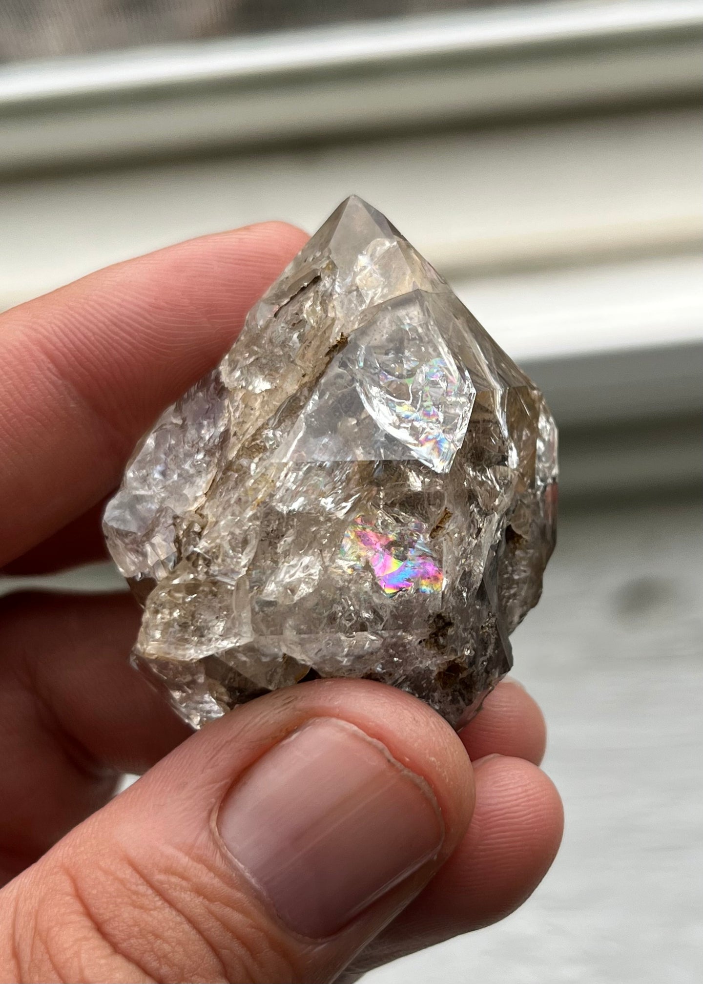 Rainbow Flash Herkimer Diamond