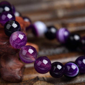 Purple Amethyst Natural Stone Hologram Bracelet - Fossil Daddy