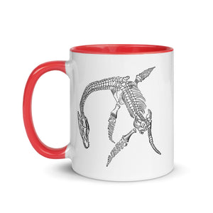 Plesiosaurus macrocephalus discovered by Mary Anning Mug with Color Inside - Fossil Daddy