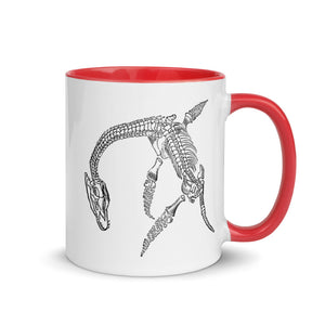 Plesiosaurus macrocephalus discovered by Mary Anning Mug with Color Inside - Fossil Daddy